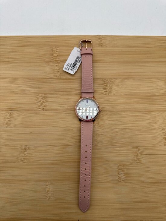 Timex Women Dress TW2V76800JI Rainbow Crystals 32mm Pink Leather Watch